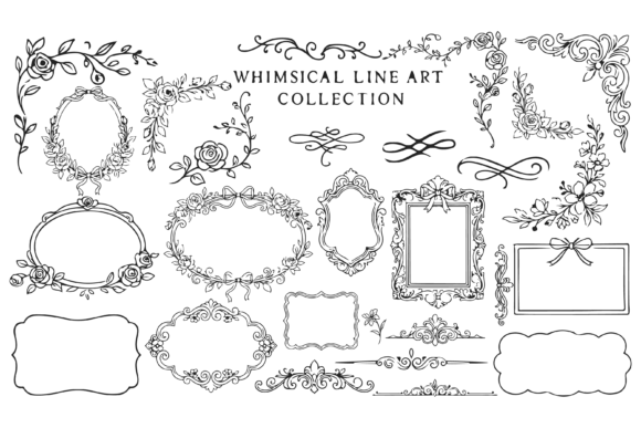 Download Whimsical Outline Style Vintage Frames - Vintage Collection