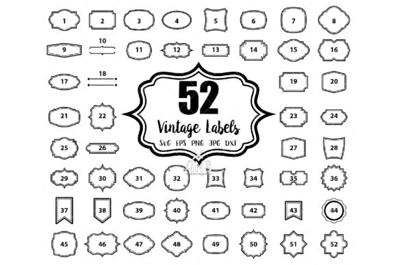Download 52 Vintage Blank Labels Bundle - Vintage Collection