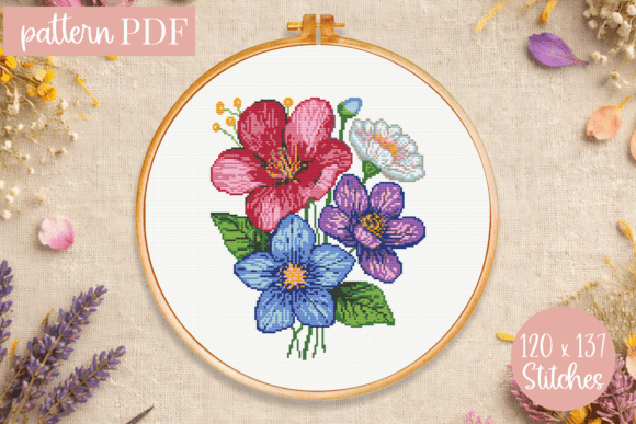 Download Spring Flowers Cross Stitch Pattern PDF - Premium Resources