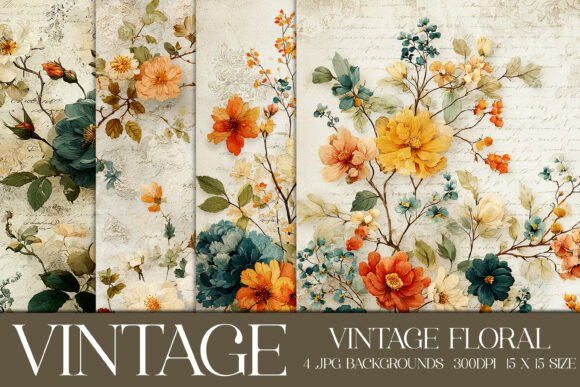 Download Vintage Floral Backgrounds, S4 - Floral backgrounds Collection