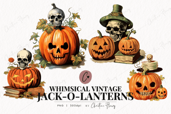 Download Whimsical Vintage Jack O Lantern Clipart - Vintage Collection