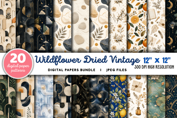 Download Wildflower Dried Vintage Flower Patterns - Vintage Collection