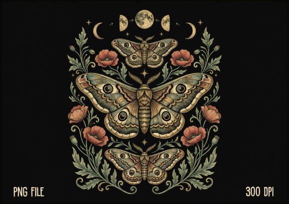 Download Vintage Moth Moon Aesthetic Shirt - Vintage Collection