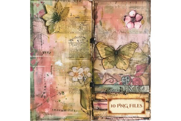 Download Colorful Butterfly Flower Vintage Paper - Vintage Collection