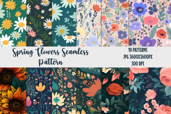 Download Spring Flowers Seamless Patterns 1 - Premium Resources