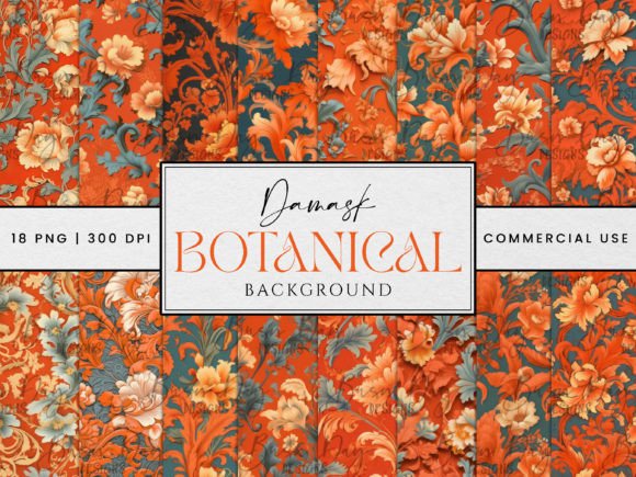 Download Vintage Damask Botanical Background - Vintage Collection
