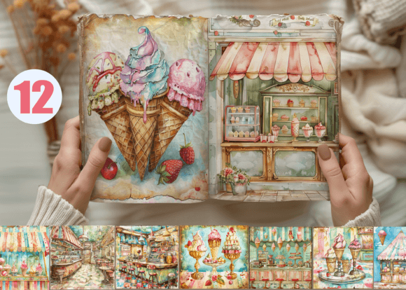Download Vintage Ice Cream Parlour Junk Journal - Vintage Collection