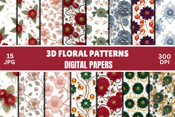 Download Luxury 3D Soft Floral Digital Pattern - Soft Collection