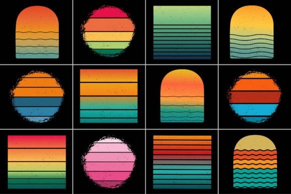 Download Sunset Retro Background for T-Shirt - Retro background Collection
