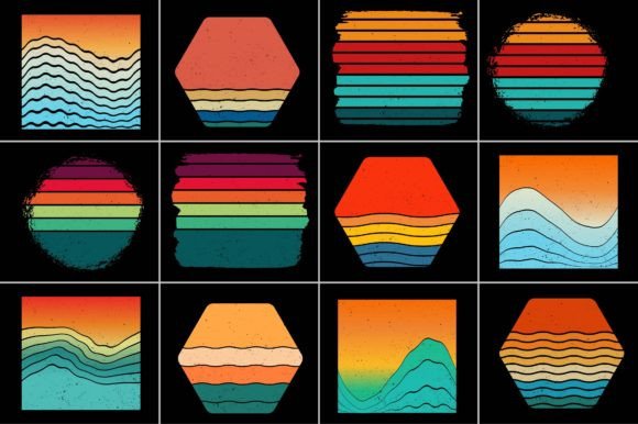 Download Sunset Retro Background - Retro background Collection
