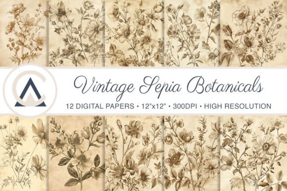Download Vintage Shabby Chic Botanical Background - Vintage Collection